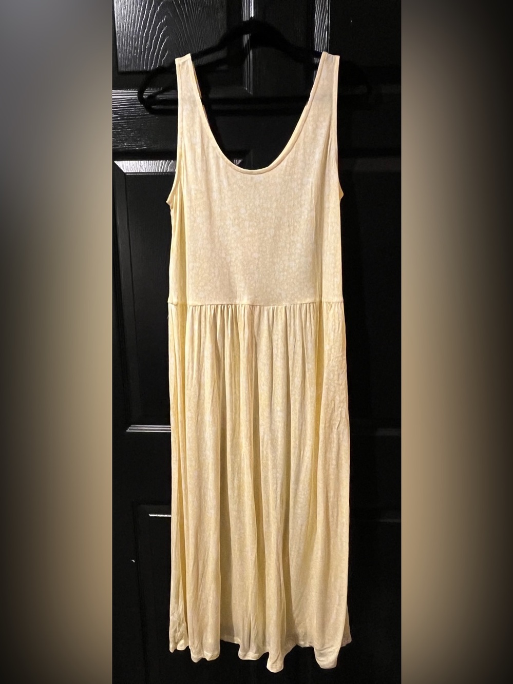 NWT Lascana Light Yellow Floral Print Sleeveless Tiered Dress